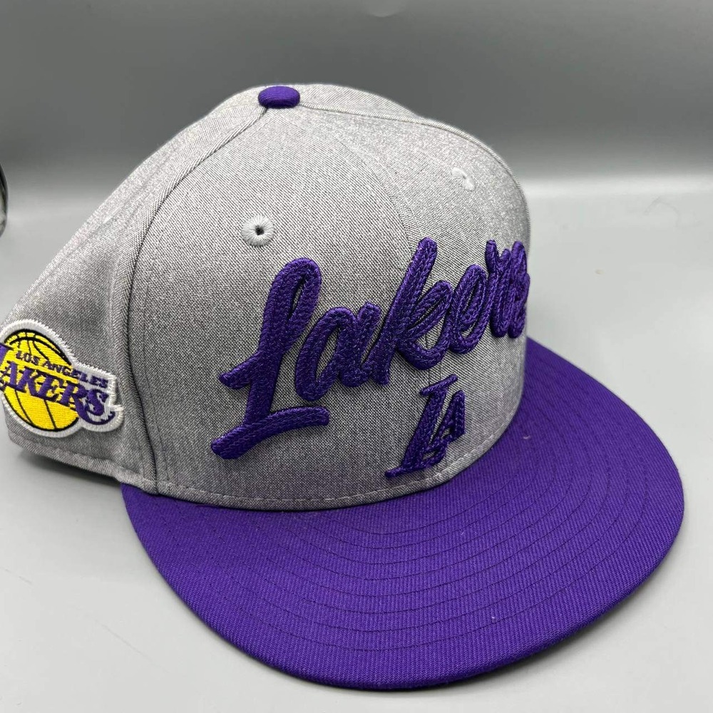 Los‎ Angeles LA Lakers Hat Men Gray Purple 9Fifty New Era Snap Back Cap